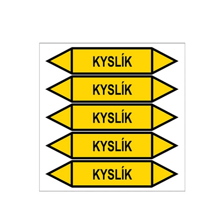 Značení potrubí, kyslík